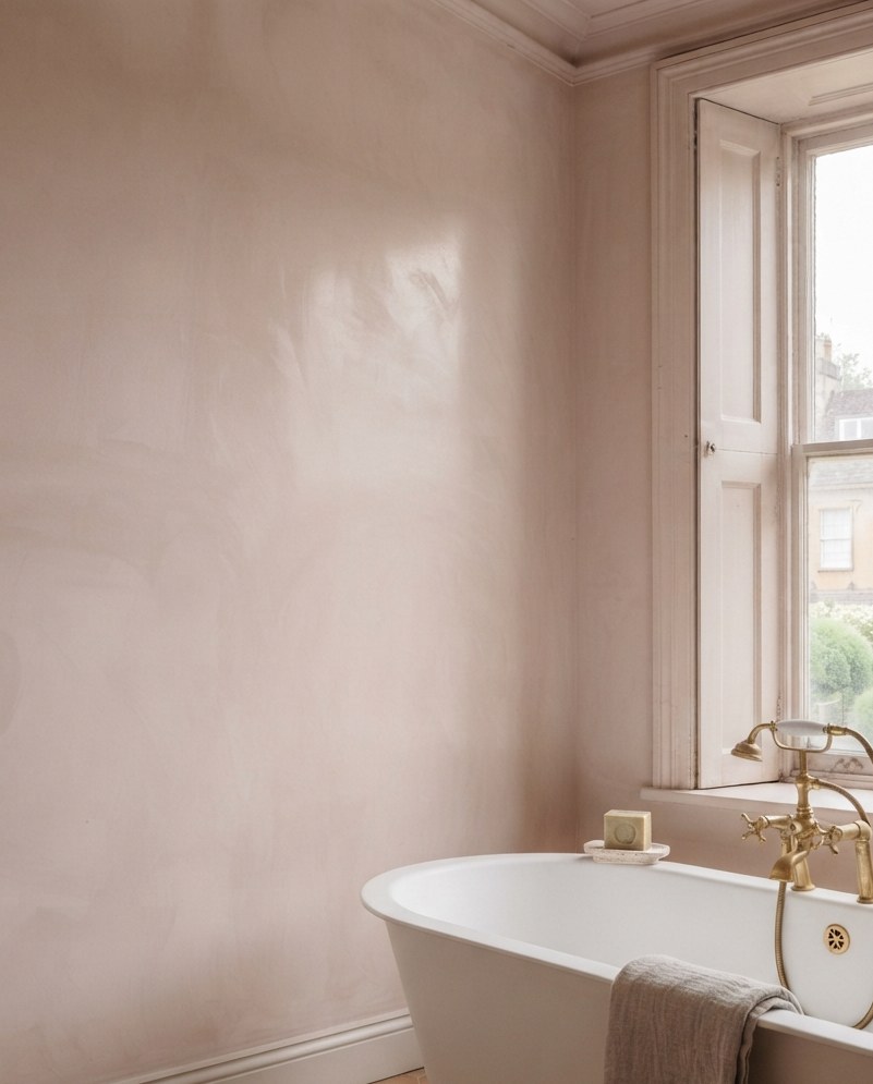 One material, no grout lines: tadelakt in Widcombe.