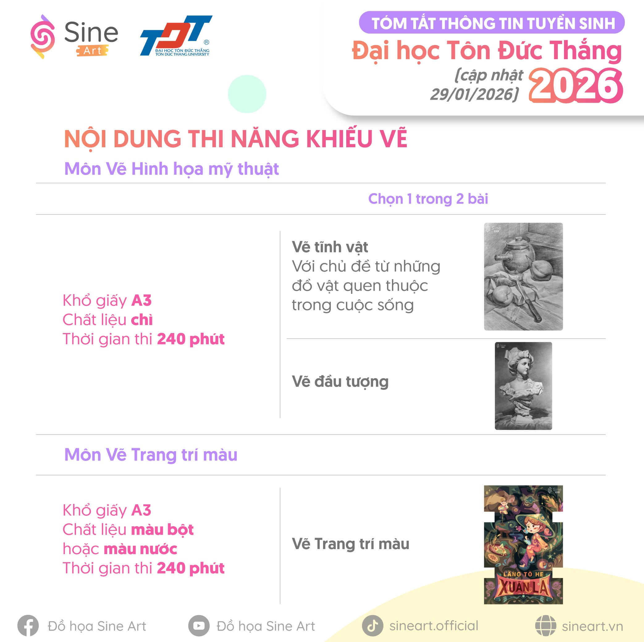 Tóm tắt thông tin tuyển sinh (các môn năng khiếu) của trường Tôn Đức Thắng năm 2026 