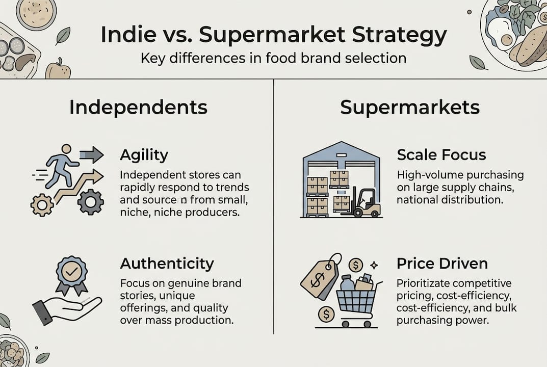Strategic differences infographic for food retailers