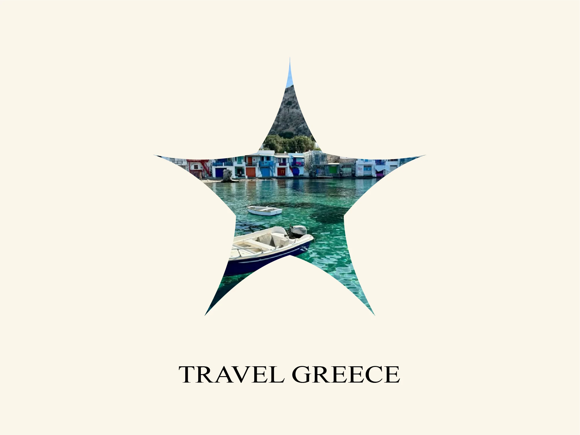 Greek Beach croped in the shape of a star