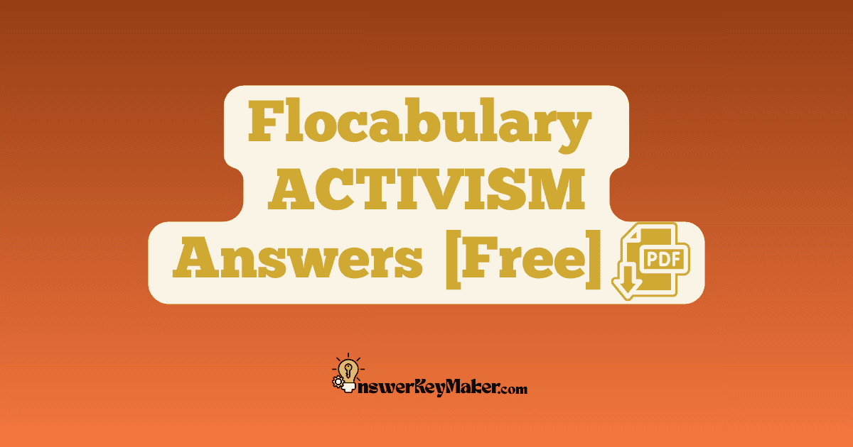 Flocabulary ACTIVISM Quiz Read & Respond Answer Key PDF