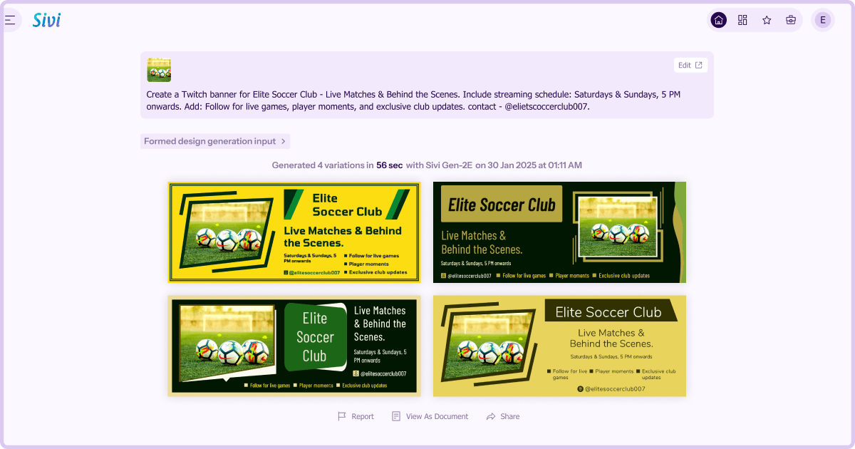Sivi: Football banner design generator