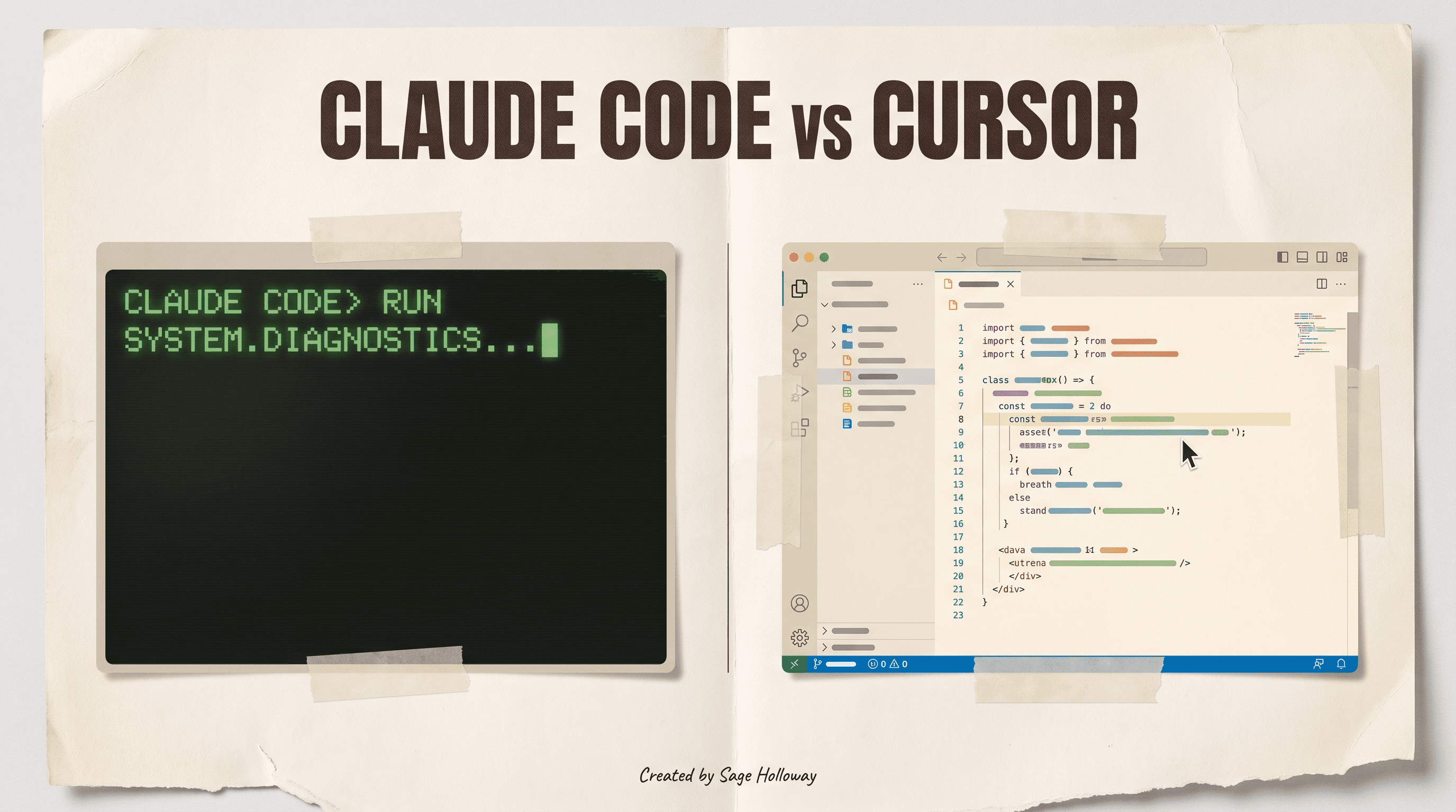Claude Code terminal CLI compared with Cursor AI IDE interface