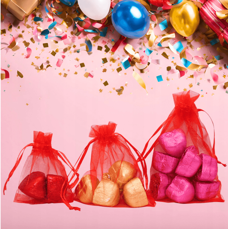 woreczki z organzy czerwone