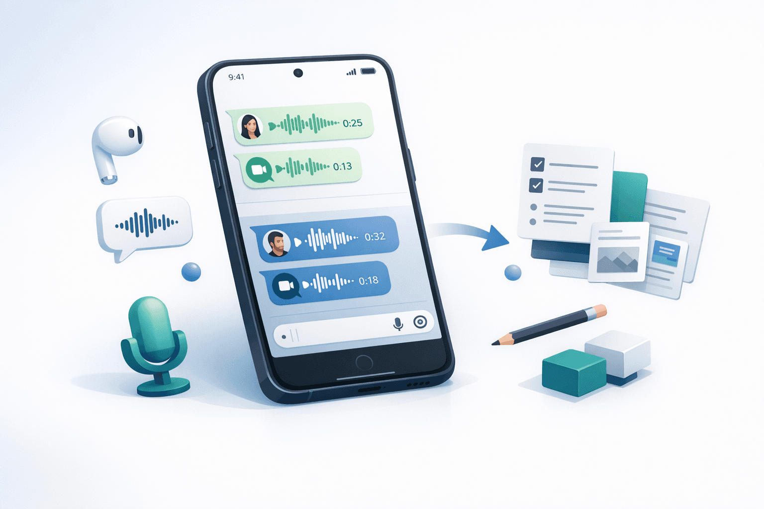 Capturing voice notes in WhatsApp and Telegram before transcription