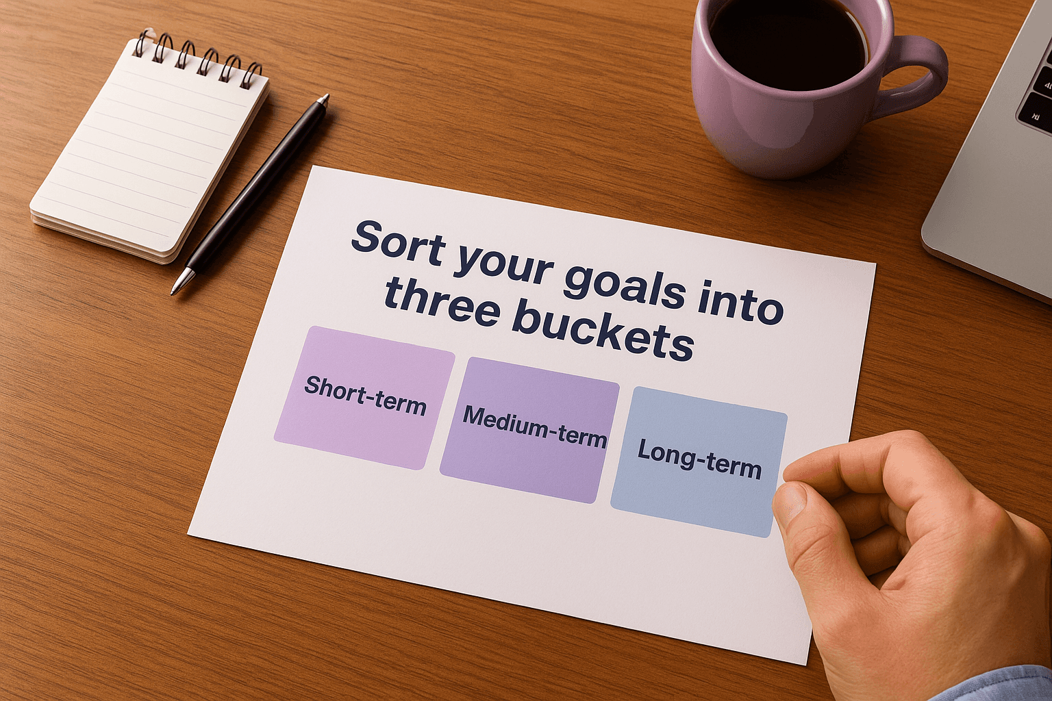 Sort your goals into three buckets