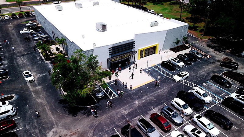 Film crew setup on scene.