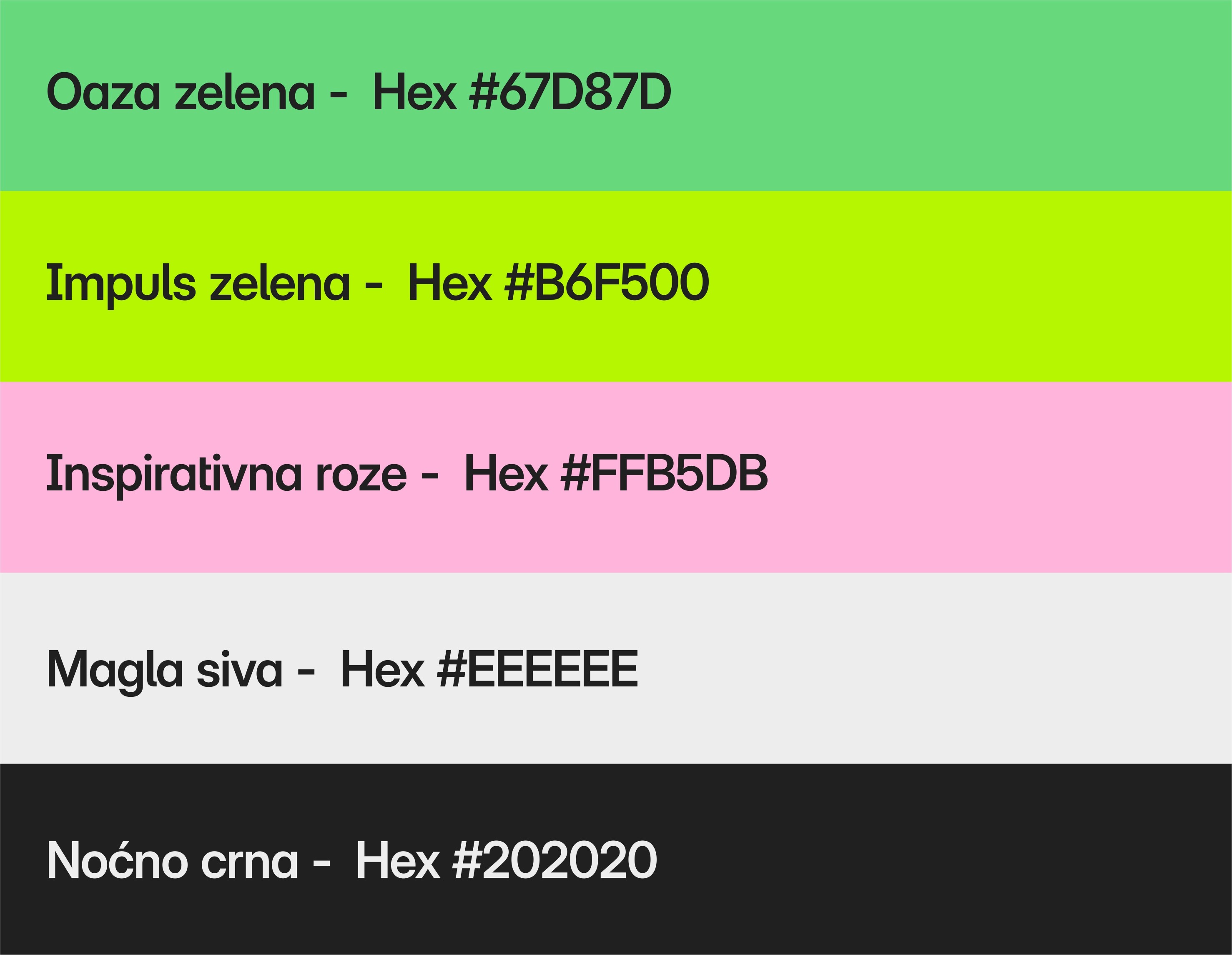 Paleta boja sa kodovima