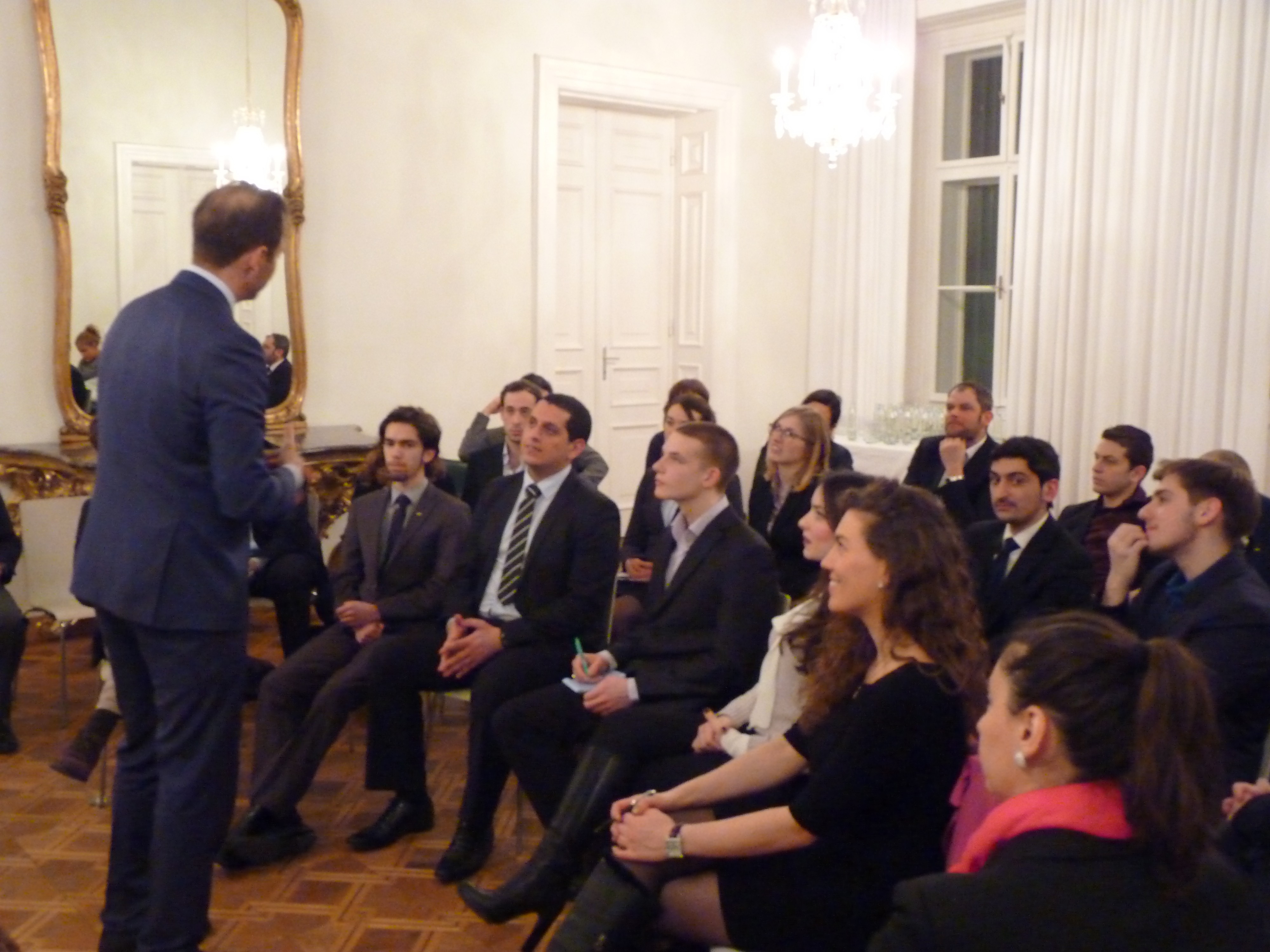 LBS Placement Center, Meeting Dr. Brandstetter, CEO of UNIQA talks to LBS students