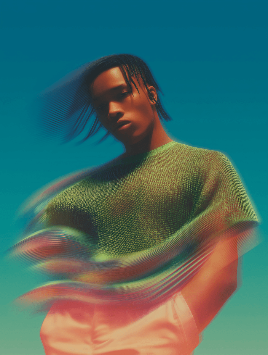 Man wearing a green shirt