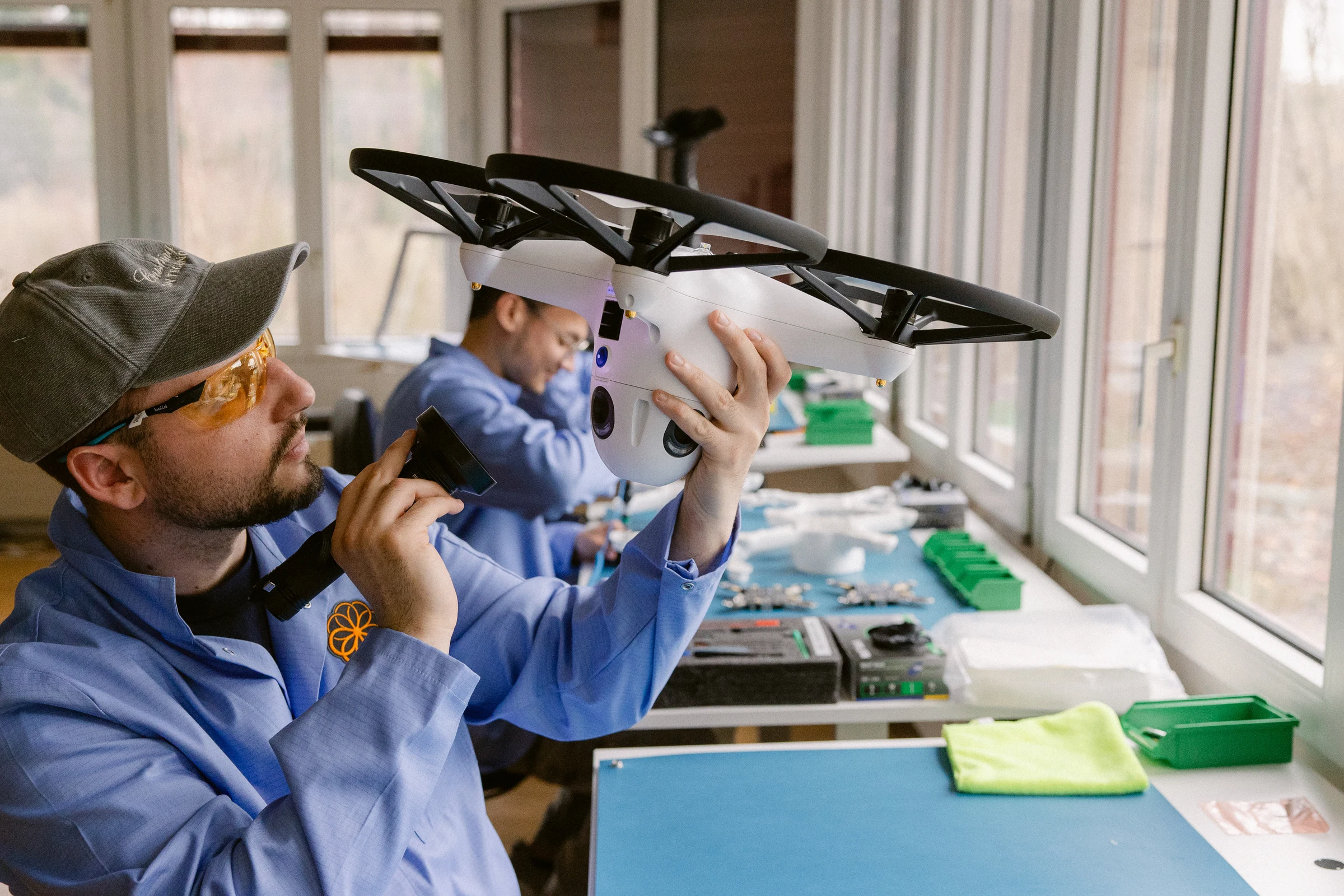 Inspecting the drone