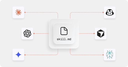skill.md illustration featuring several AI agents