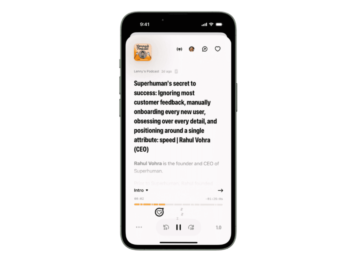 Share icon that moves with the progress of the podcast