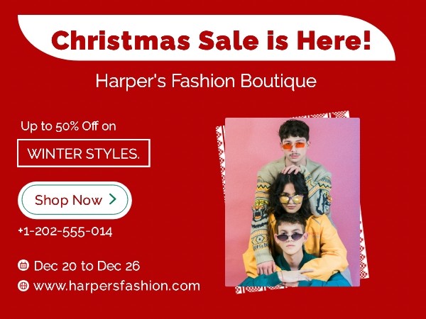 Christmas sale Email holiday banner