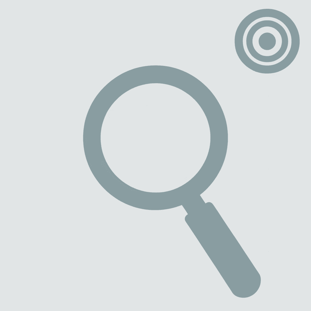 Magnifying glass icon representing focused scholarship research and discovery