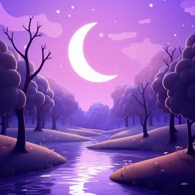 3D cartoon night sky