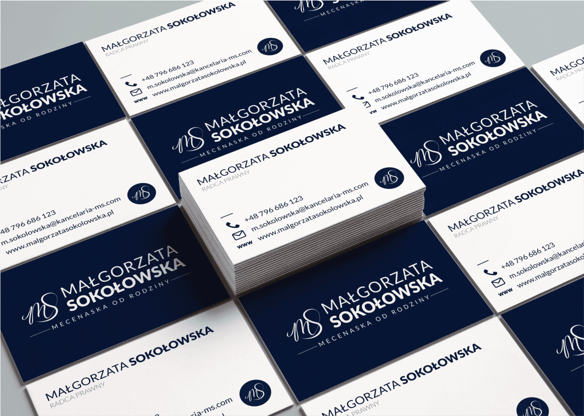 Logo on business cards.