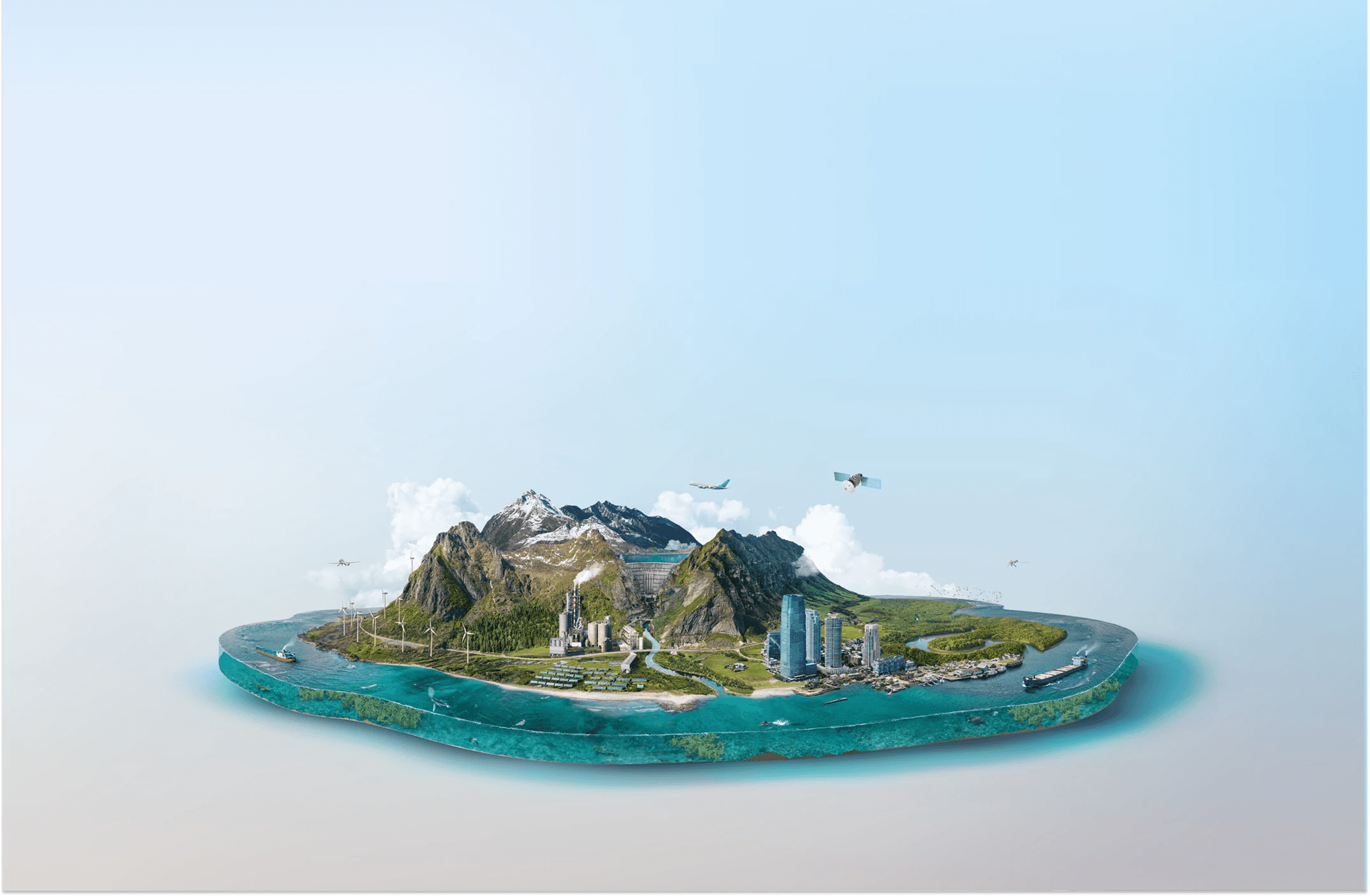 Drone shot of a running track at night