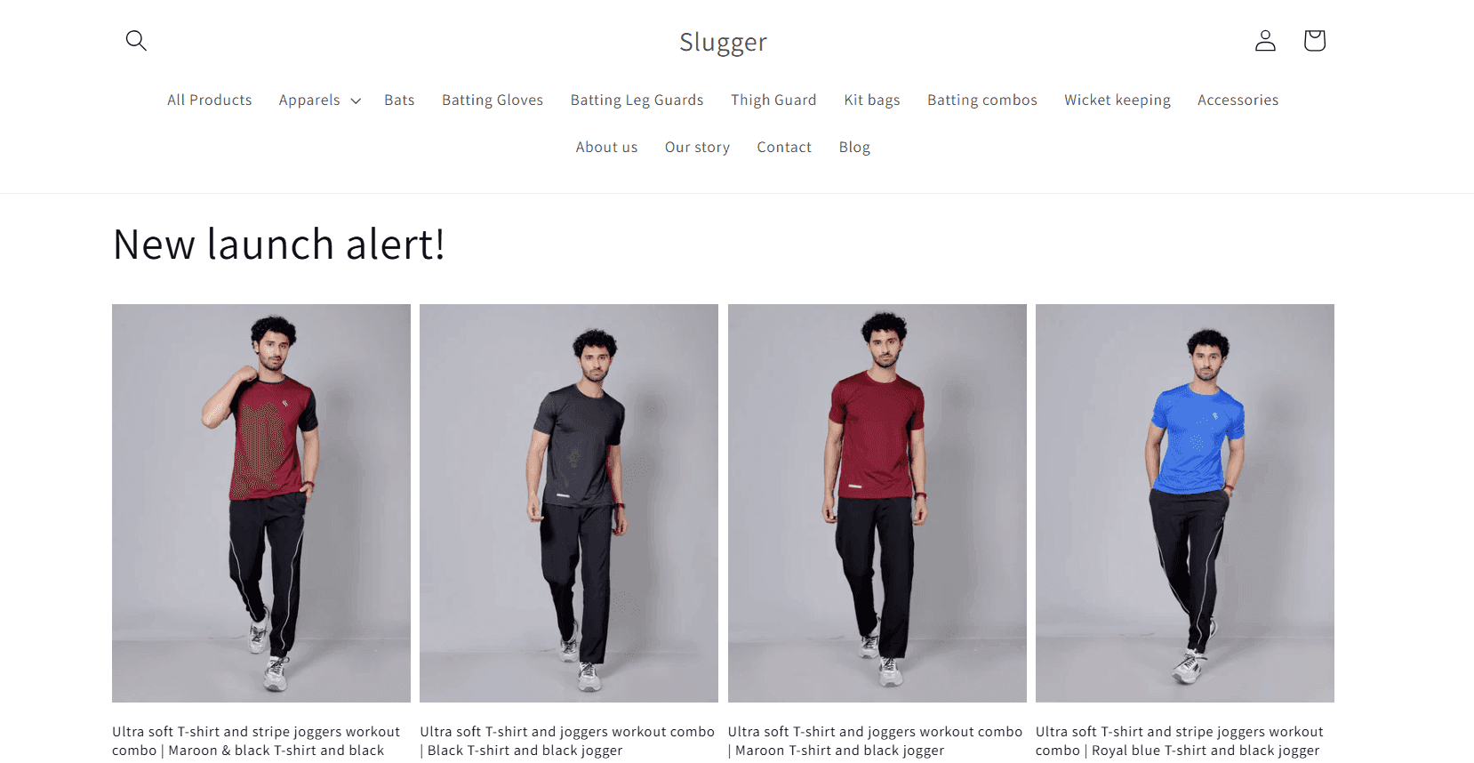 slugger apparels ecommerce