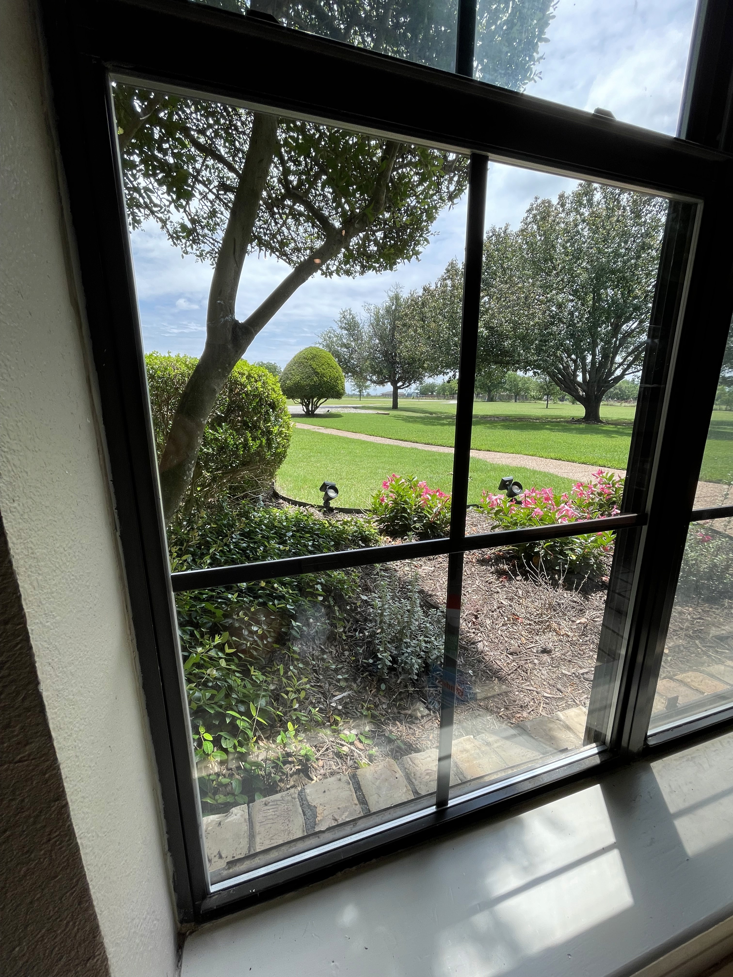 Before foggy window glass repair in Flowermound Texas