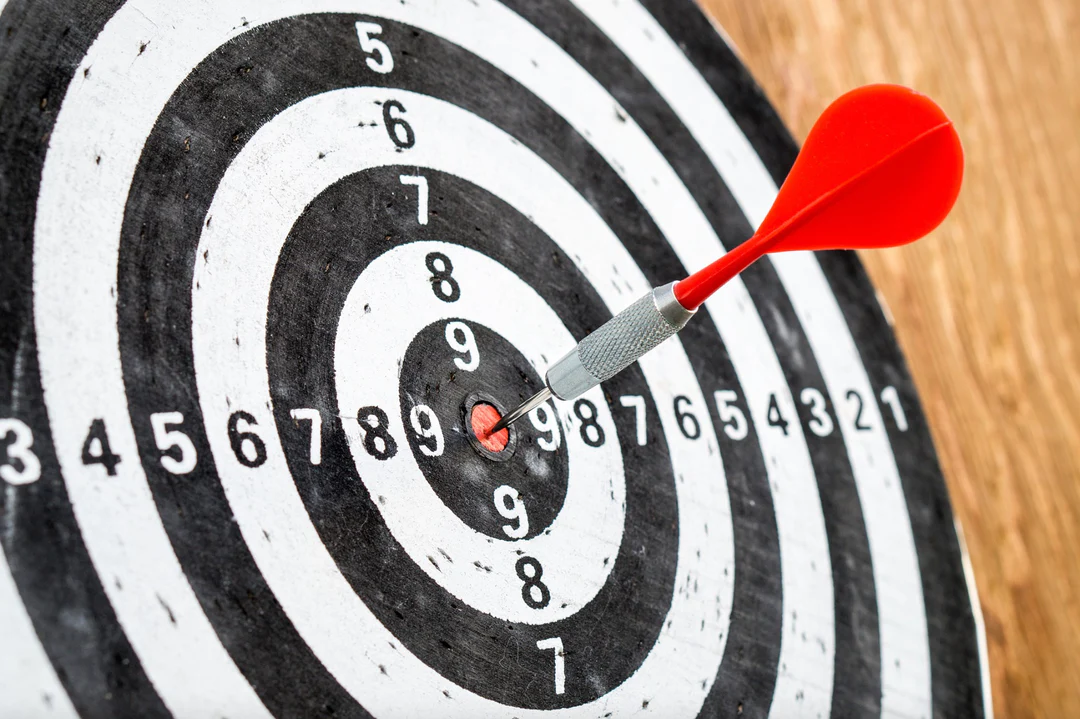 dart board with a red bullseye