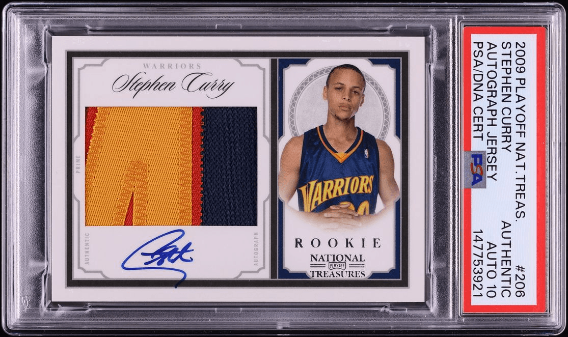 2009 Playoff National Treasures Stephen Curry ROOKIE PATCH AUTO DNA 10 /99 #206 PSA AUTH