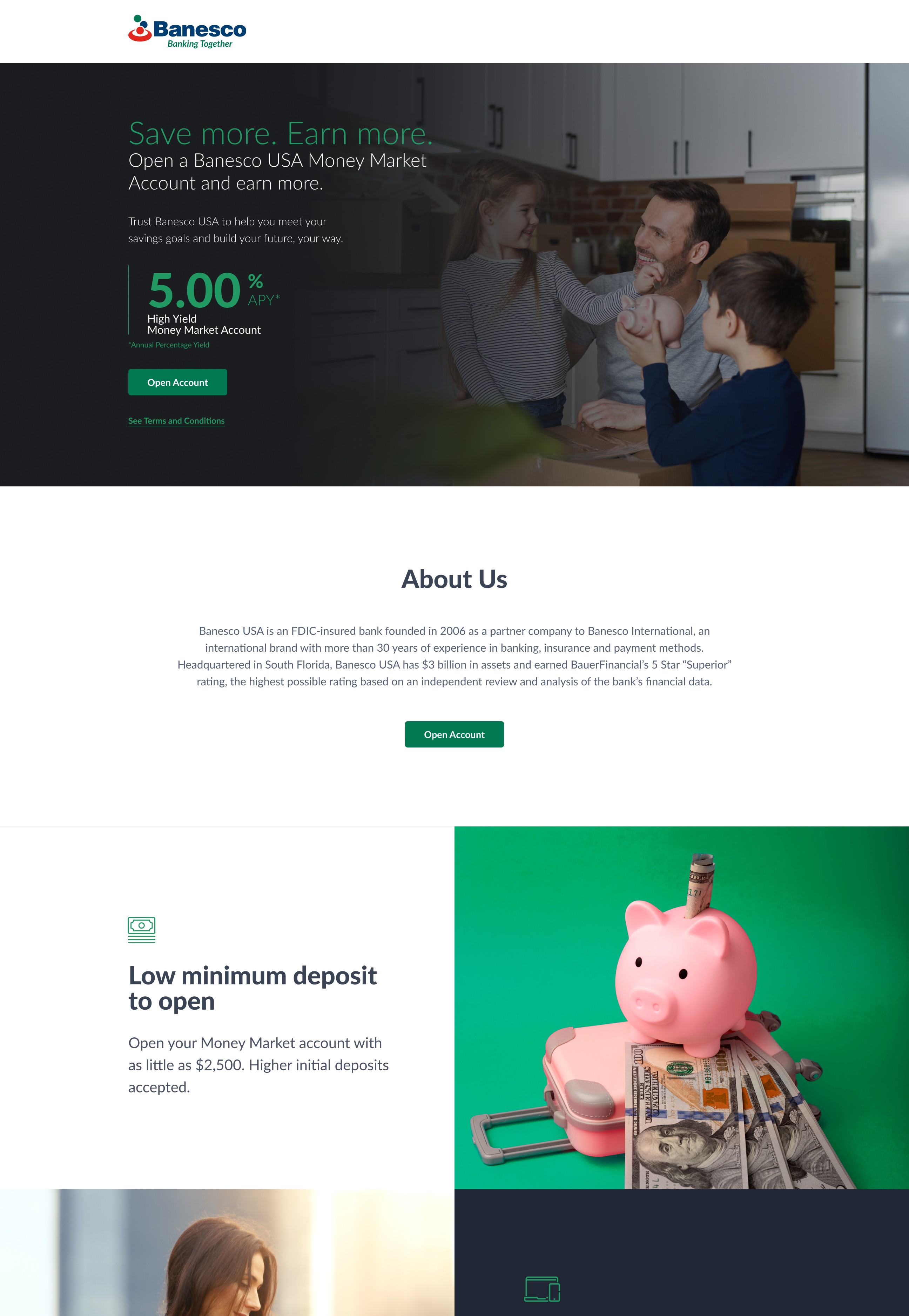 Banesco MMK landing page