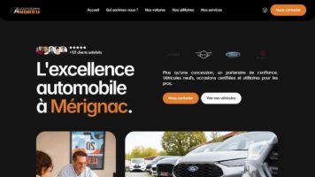 Site internet pour Andreu Automobiles, TPE à Mérignac, vente de véhicules d'occasion