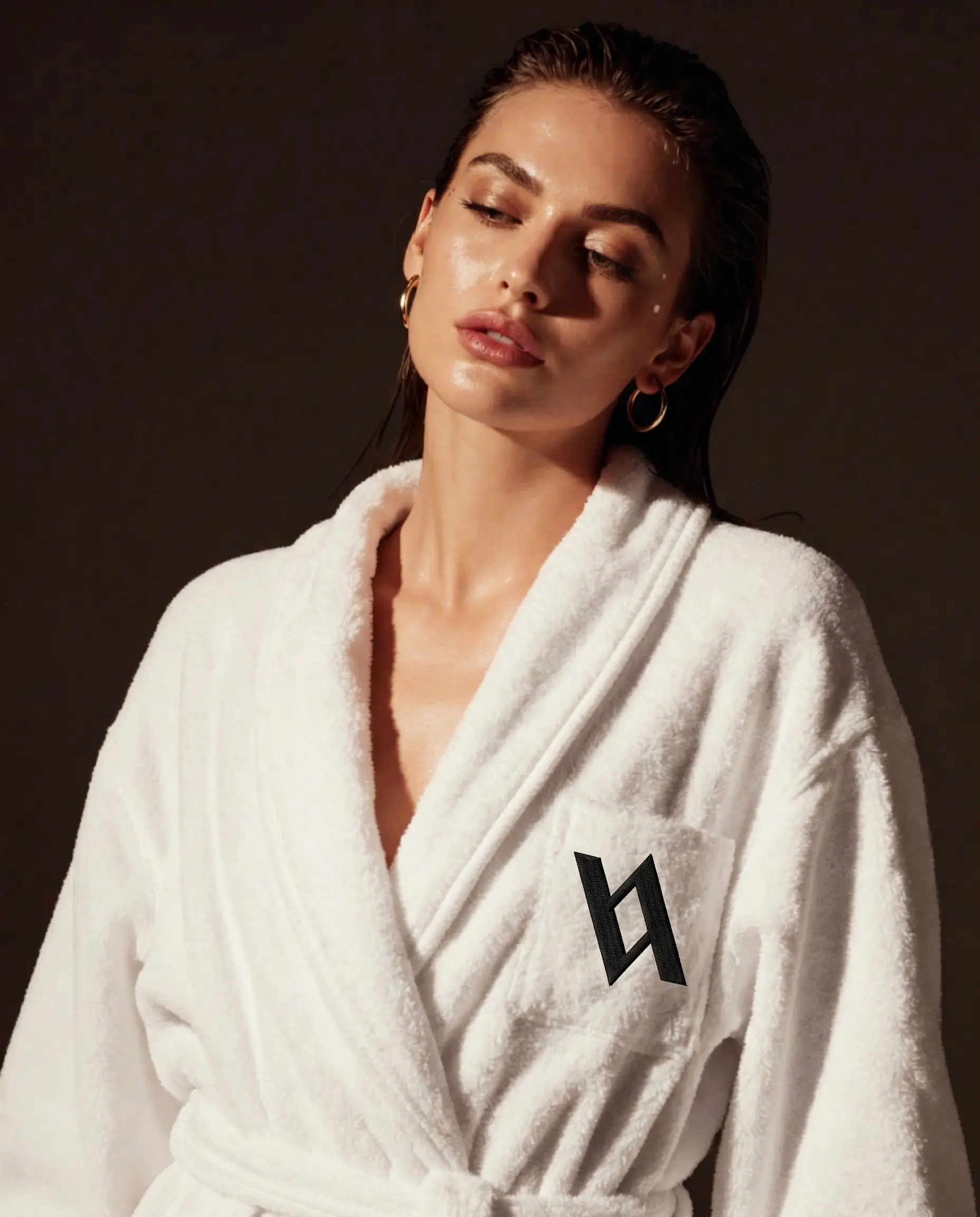 Woman wearing TVA robe