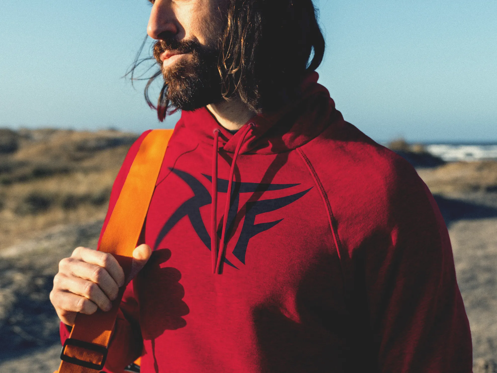 white hoodie RTF logo mockup