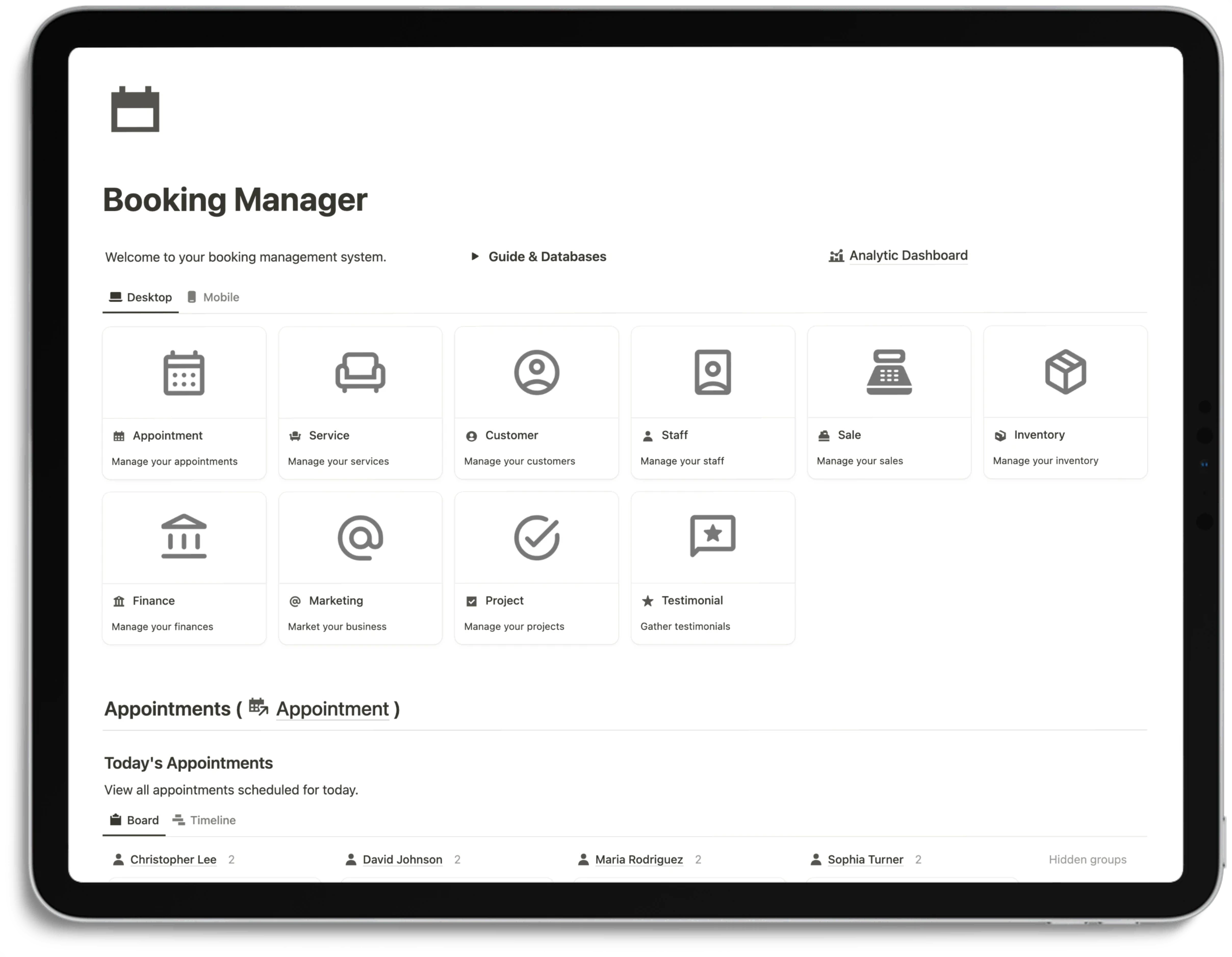 Notion Booking Manager