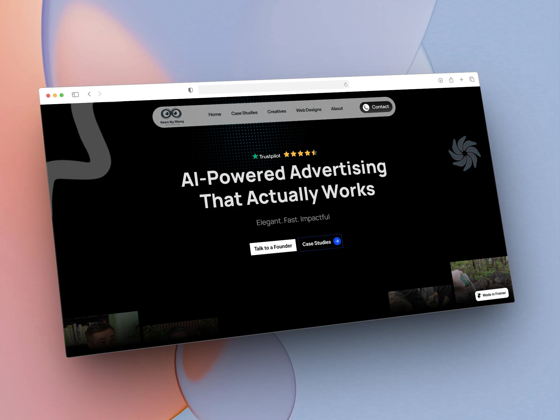 Digital infrastructure and agency website built by BIGTASK for SeenByMany, featuring precision tracking and minimalist design.