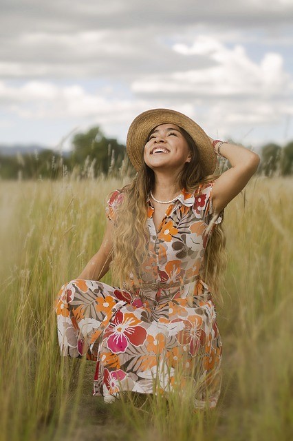 Happy woman relieved