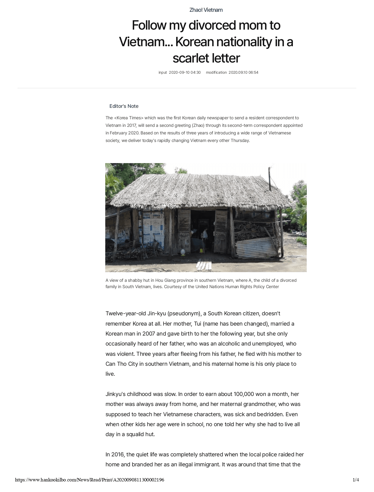 Followed divorced mother to Vietnam