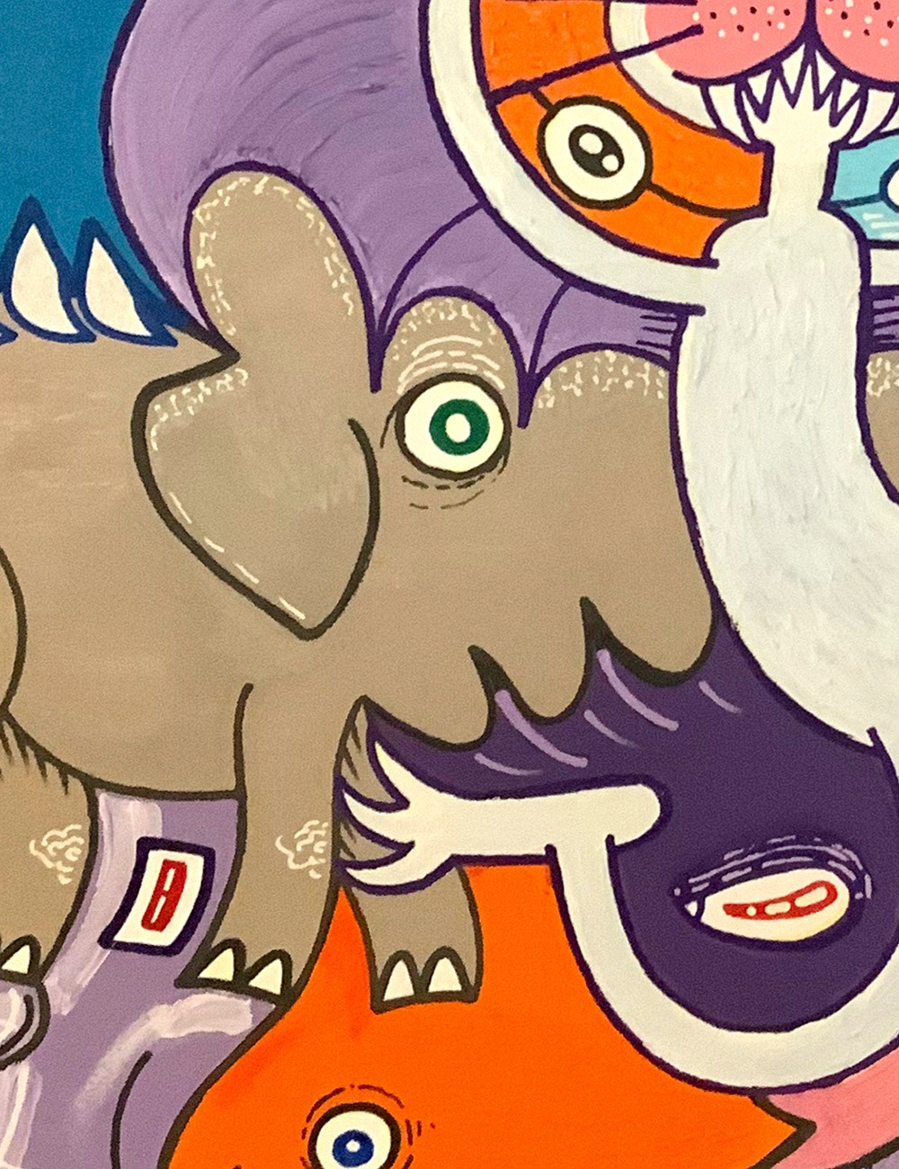Chat-souris. Elephant detail