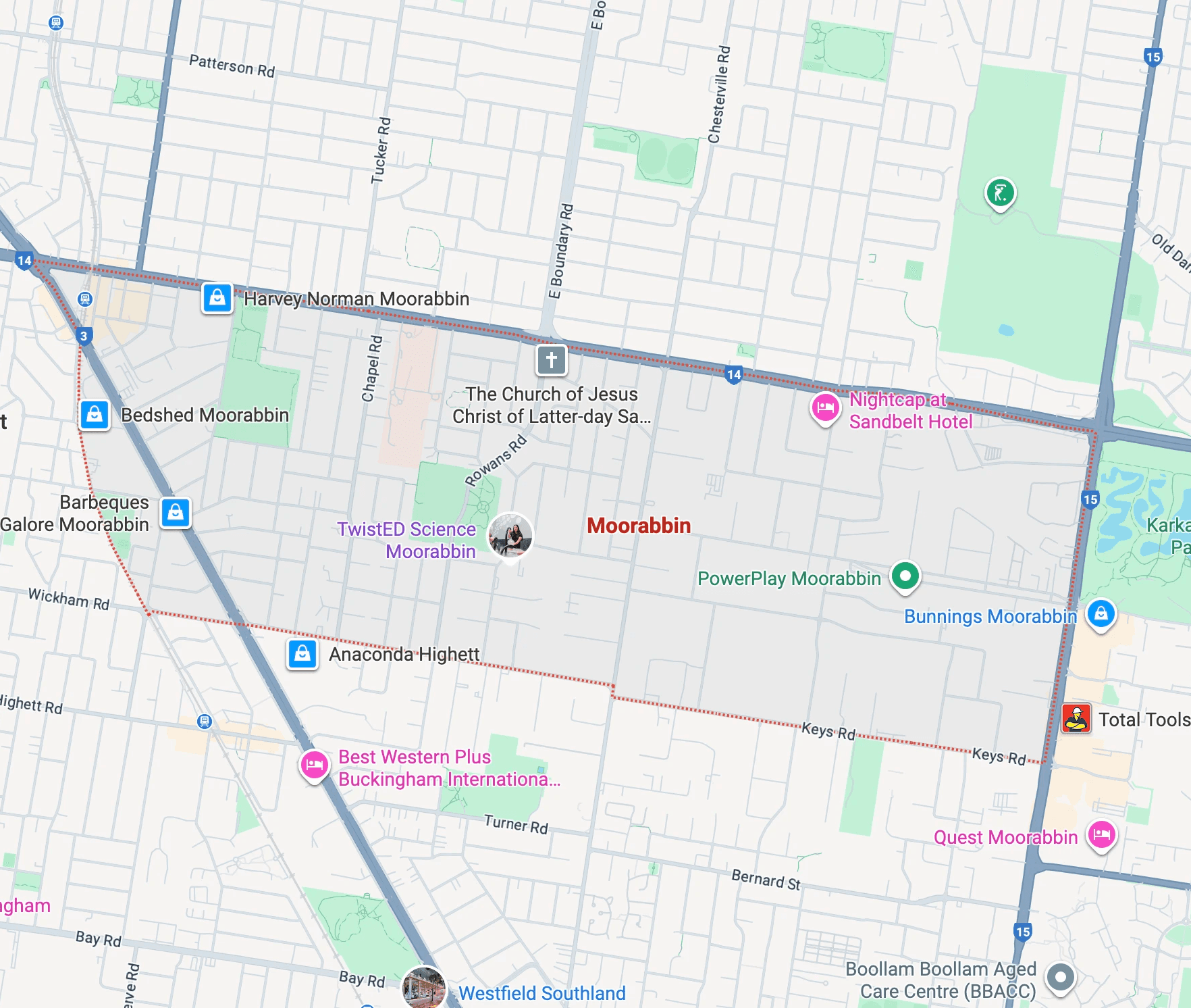 Map of Moorabbin