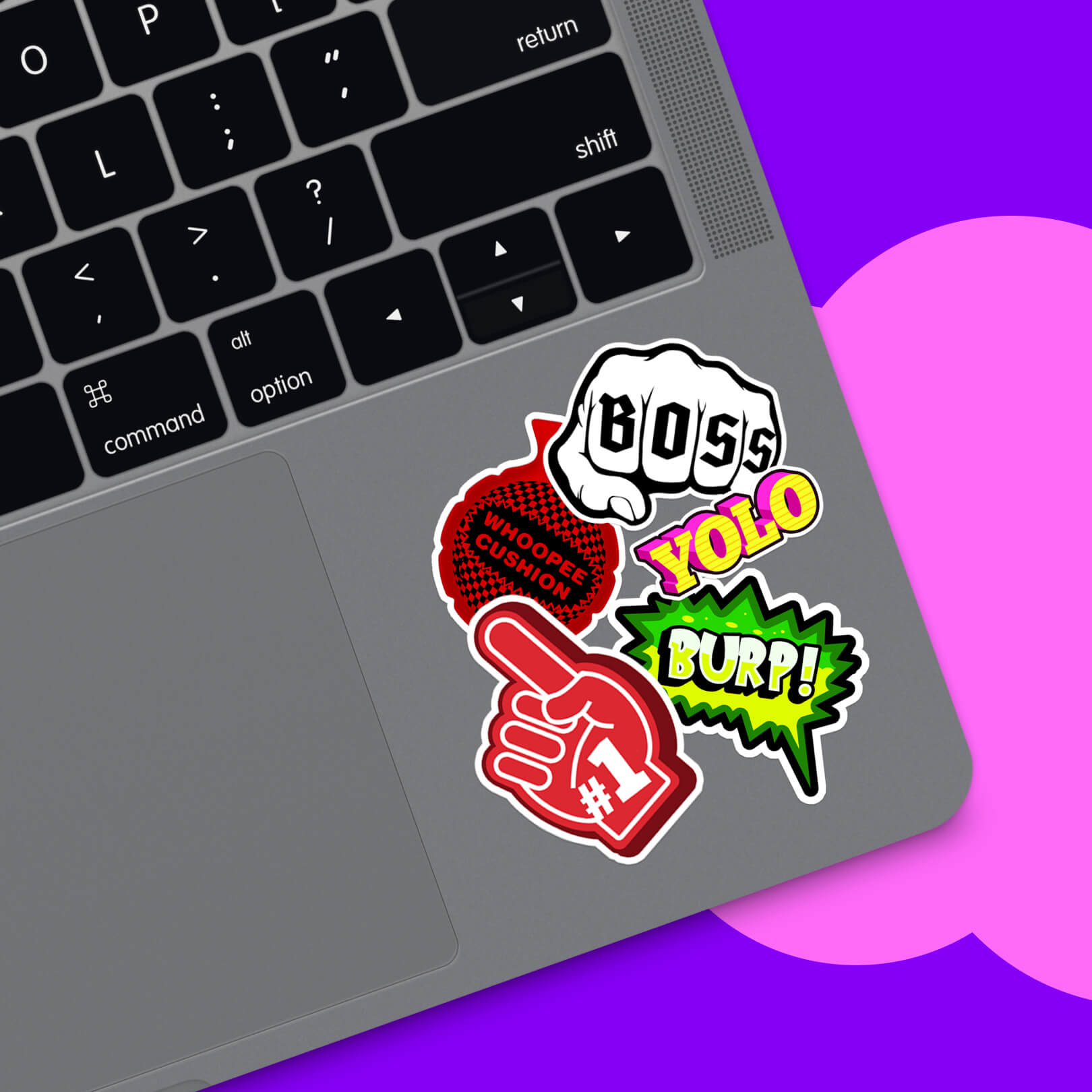 Stickers on laptop