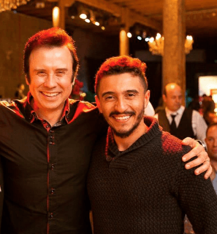 Rear view of black car