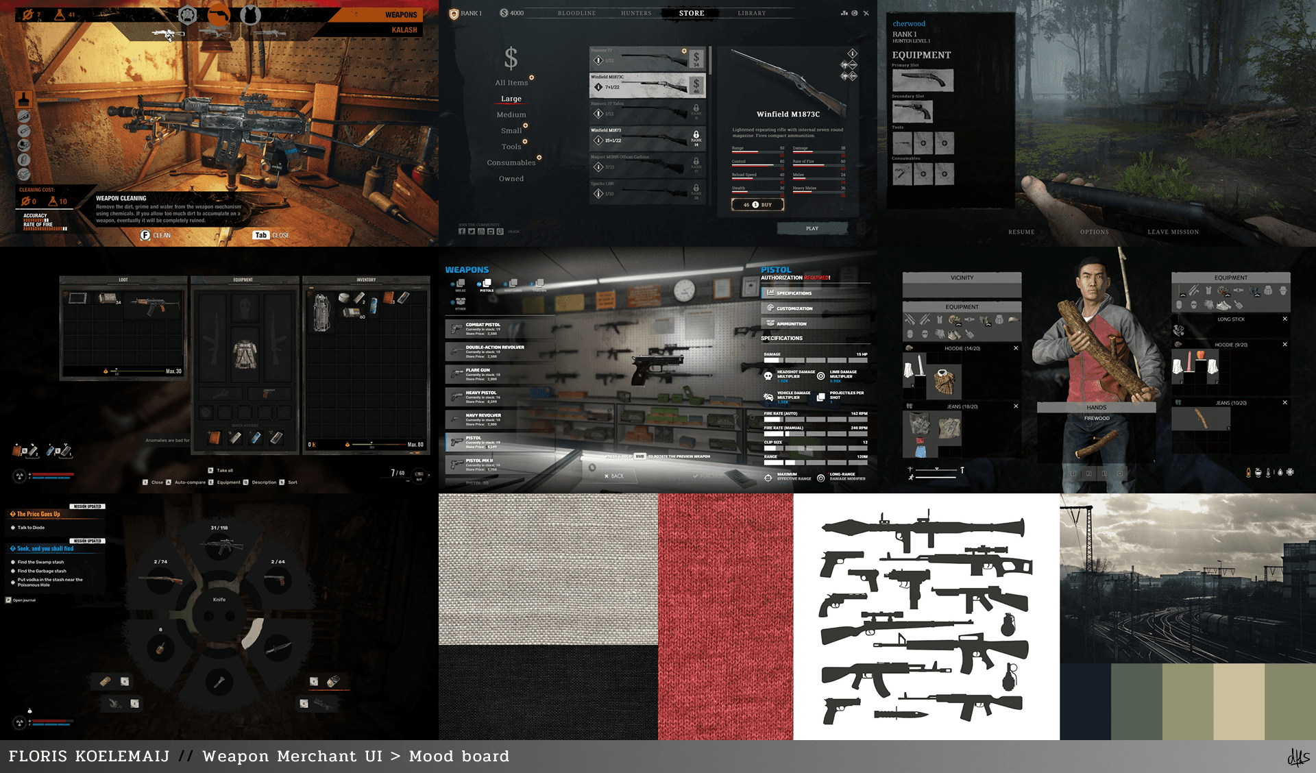 UI peeps challenge weapon merchant ui design Moodboard