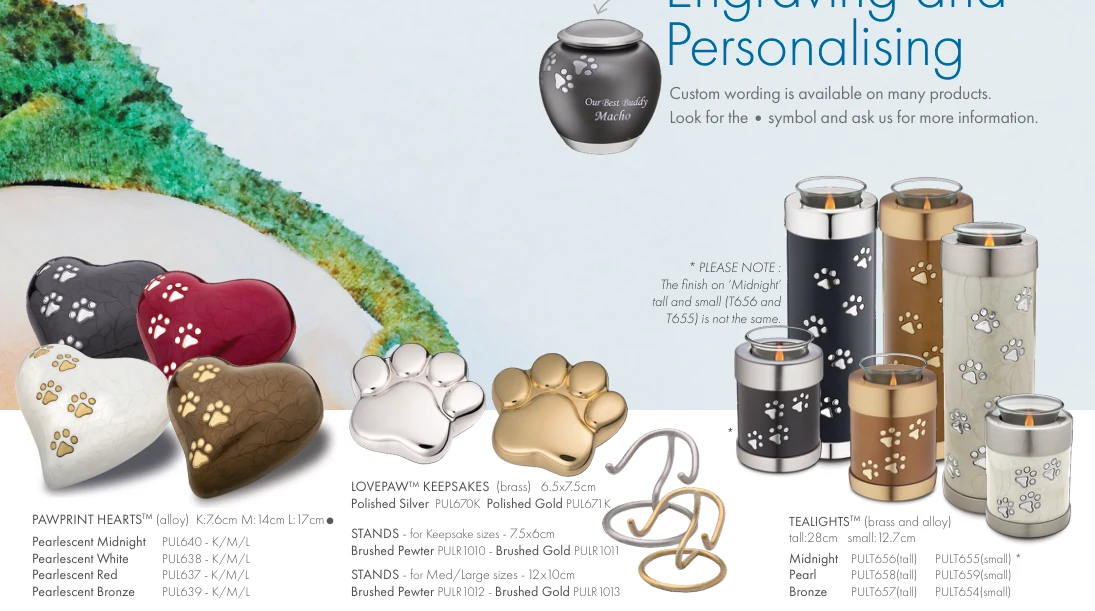Pawprint Hearts, Lovepaw & Tealights – original supplier products