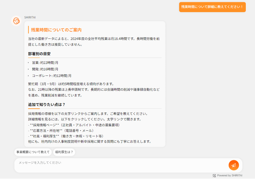 残業時間について