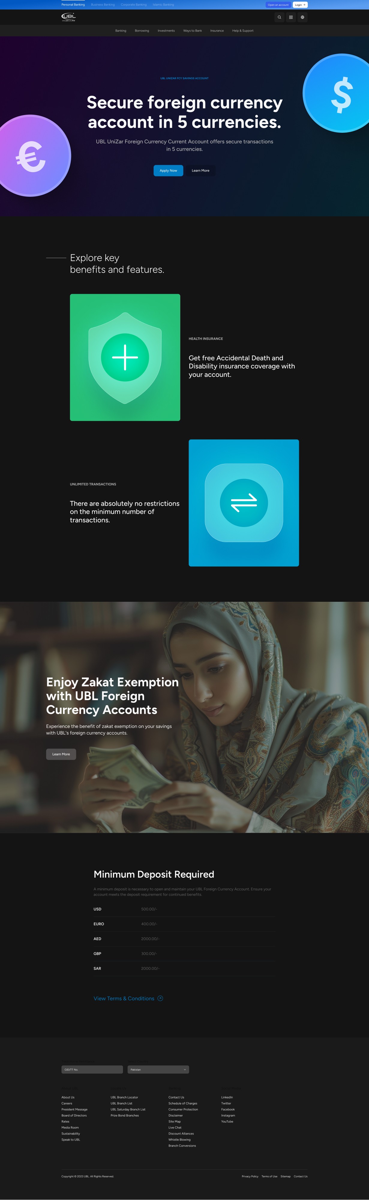 UBL Website Page