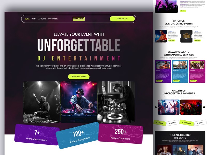 Beat fusion GHL Website Template for DJ Services