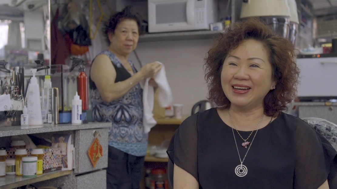 two women in hair salon