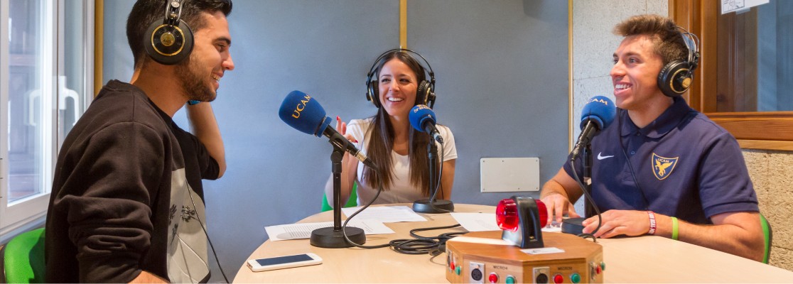 Players of the UCAM International Football Team celebrating a goal during a university match in Murcia | UCAM Catholic University of Murcia