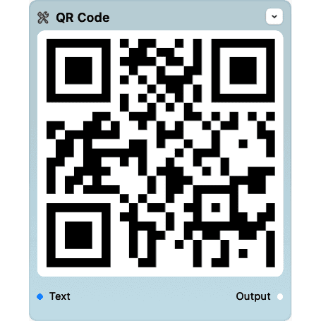 Screenshot of the QR Code node.