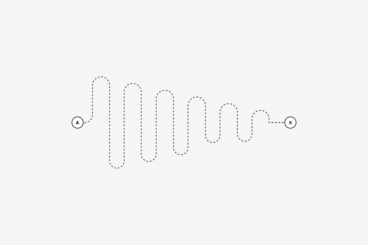 A illustrated image with dotted lines in a wave shape