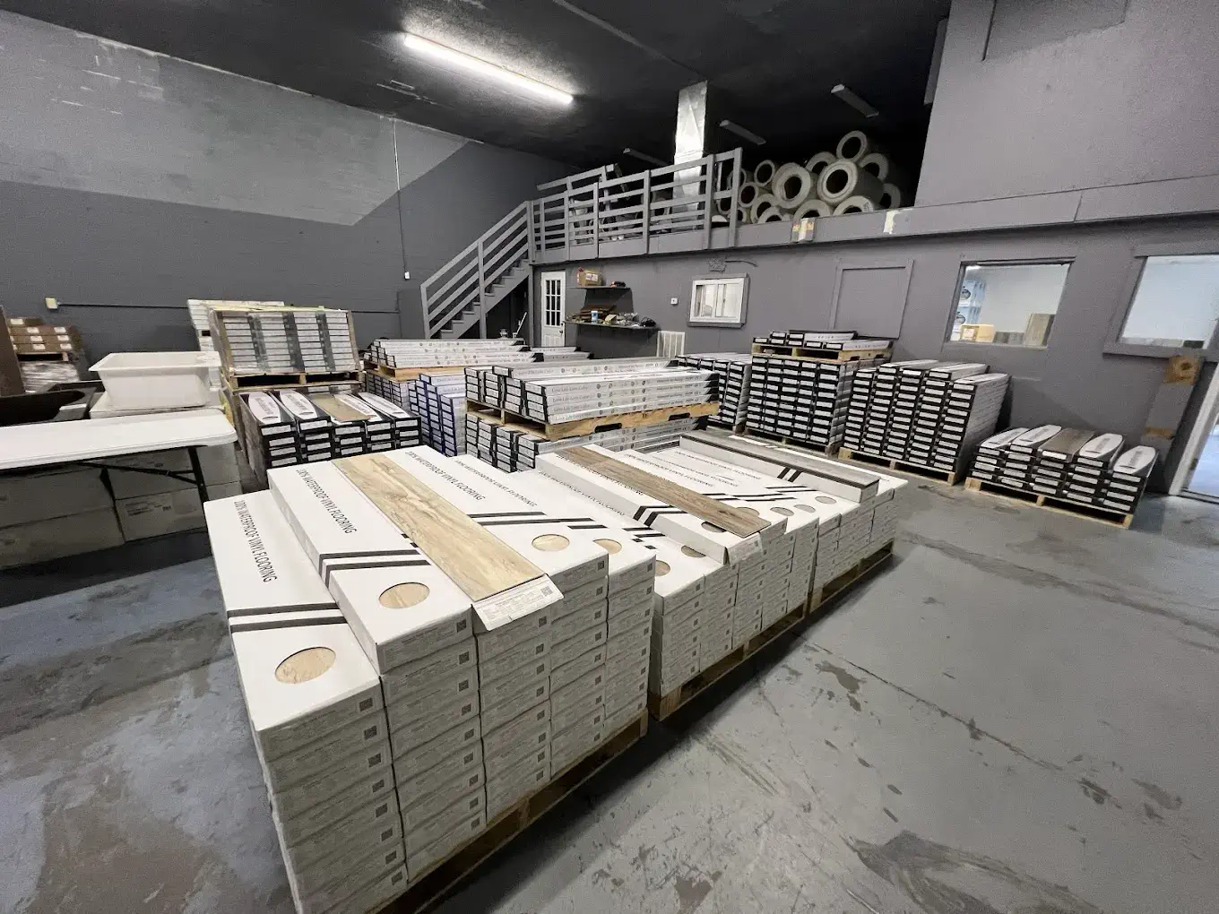 Corner angle of warehouse interior