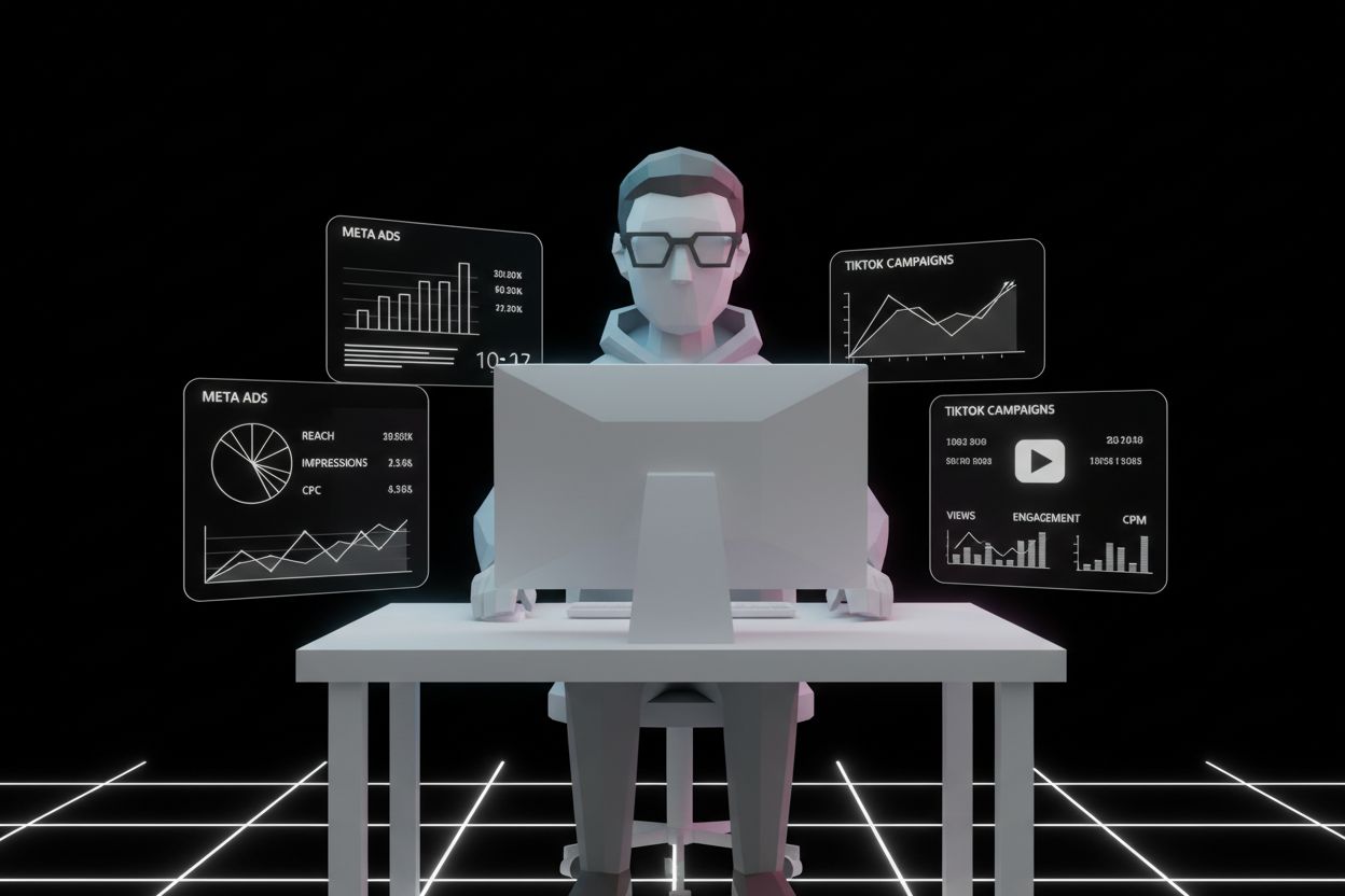Marketer analyzing Meta and TikTok ad performance