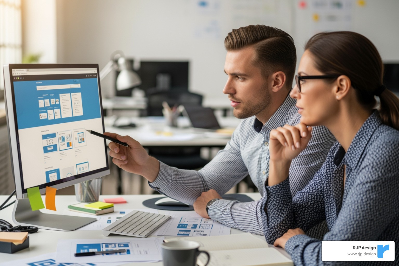 designer collaborating with a client over a screen - affordable web presence